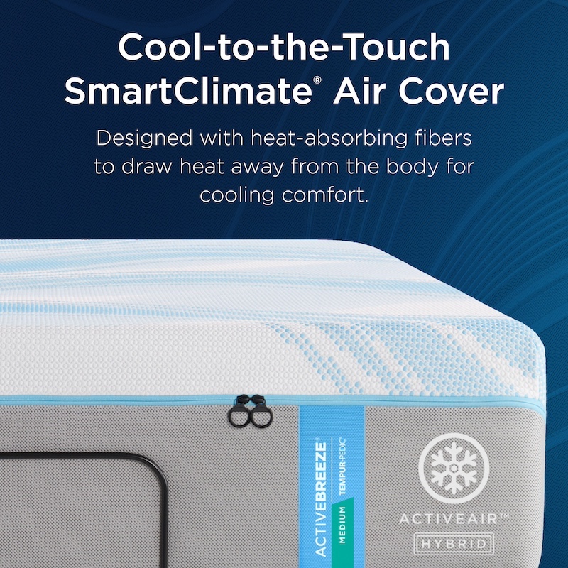 image of Tempur-Pedic® TEMPUR-ActiveBreeze® Medium Hybrid Smart Bed