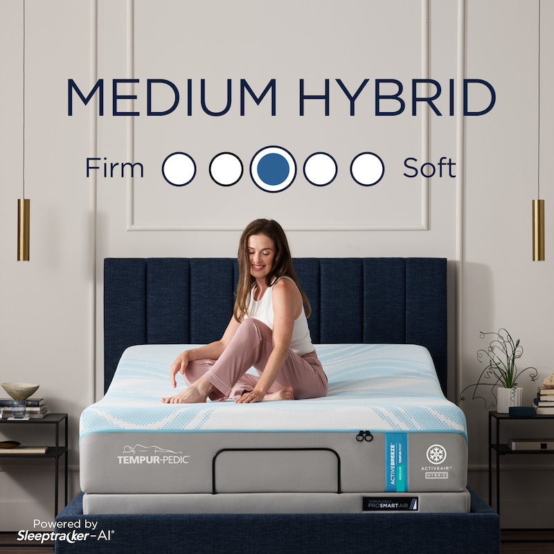 image of Tempur-Pedic® TEMPUR-ActiveBreeze® Medium Hybrid Smart Bed