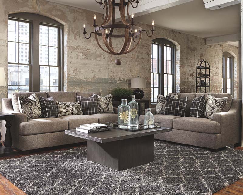 image of Ashley Furniture Gypsum Sofa and Loveseat